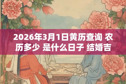 2026年3月1日黄历查询 农历多少 是什么日子 结婚吉时
