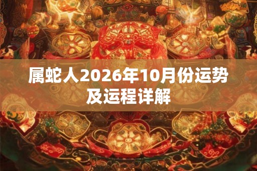 属蛇人2026年10月份运势及运程详解