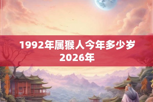 1992年属猴人今年多少岁2026年