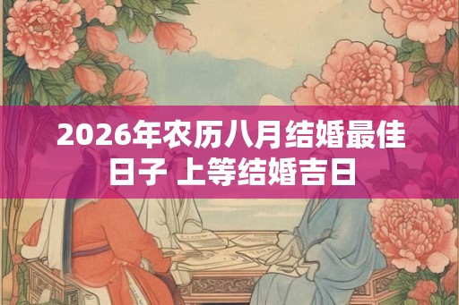 2026年农历八月结婚最佳日子 上等结婚吉日