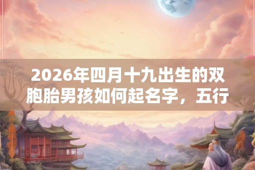 2026年四月十九出生的双胞胎男孩如何起名字，五行属什么