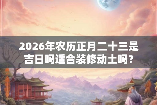 2026年农历正月二十三是吉日吗适合装修动土吗？
