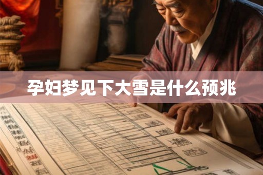 孕妇梦见下大雪是什么预兆
