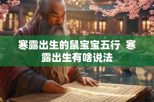 寒露出生的鼠宝宝五行  寒露出生有啥说法
