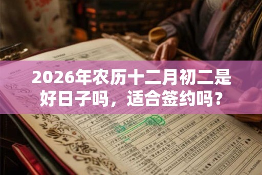 2026年农历十二月初二是好日子吗，适合签约吗？