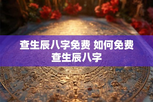 查生辰八字免费 如何免费查生辰八字