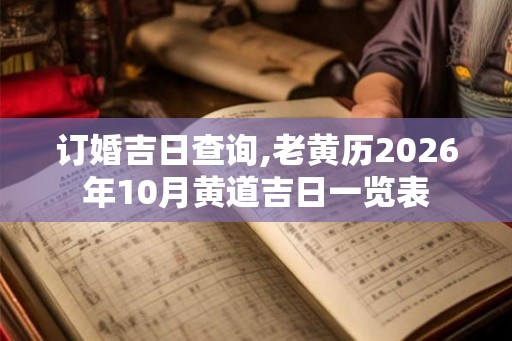订婚吉日查询,老黄历2026年10月黄道吉日一览表
