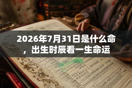 2026年7月31日是什么命，出生时辰看一生命运