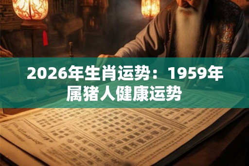 2026年生肖运势:1959年属猪人健康运势 2026年生肖运势:1959年属猪人健康运势