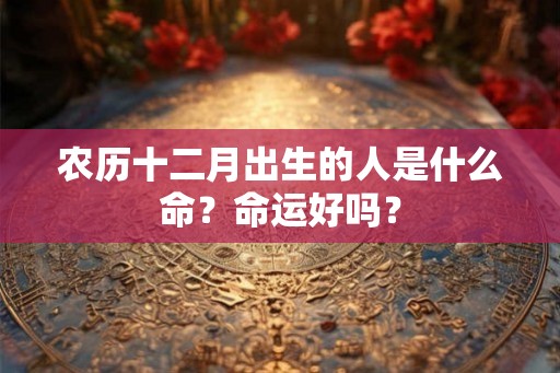 农历十二月出生的人是什么命？命运好吗？