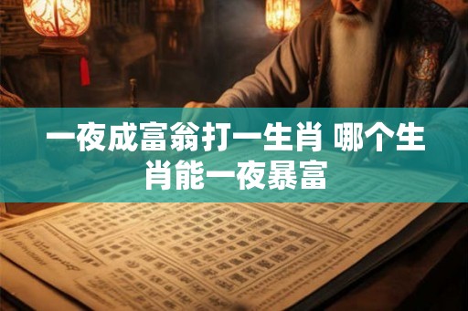 一夜成富翁打一生肖 哪个生肖能一夜暴富 一夜成富翁打一生肖 哪个生肖能一夜暴富