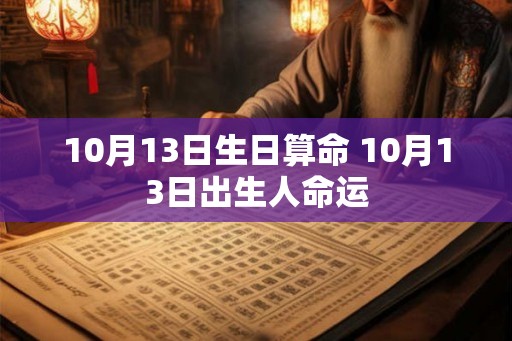 10月13日生日算命 10月13日出生人命运
