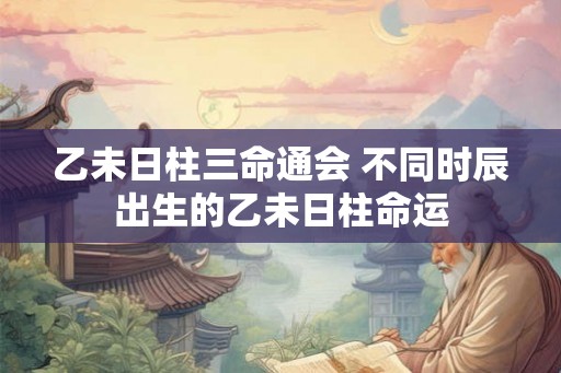 乙未日柱三命通会 不同时辰出生的乙未日柱命运 乙未日柱三命通会 不同时辰出生的乙未日柱命运
