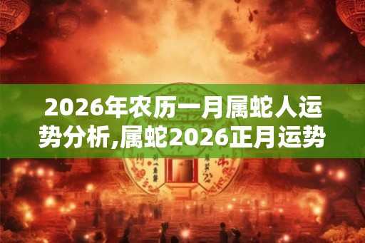 2026年农历一月属蛇人运势分析,属蛇2026正月运势详解