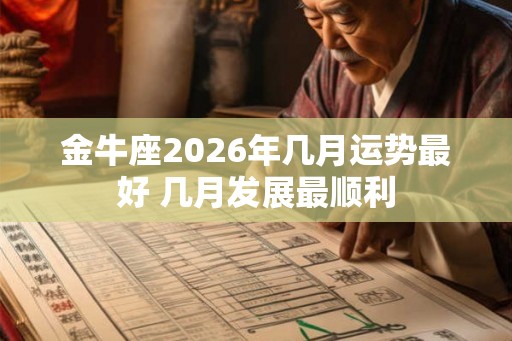 金牛座2026年几月运势最好 几月发展最顺利