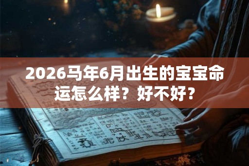 2026马年6月出生的宝宝命运怎么样?好不好? 2026马年6月出生的宝宝命运怎么样?好不好?