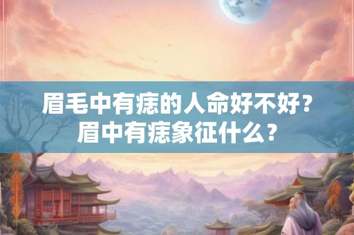 眉毛中有痣的人命好不好？眉中有痣象征什么？