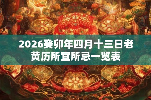 2026癸卯年四月十三日老黄历所宜所忌一览表