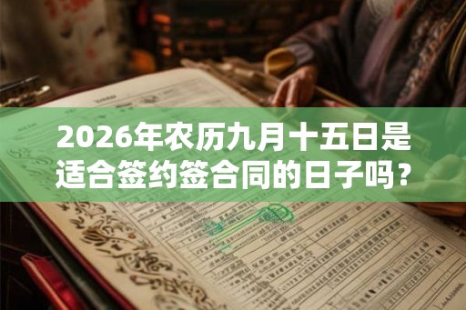 2026年农历九月十五日是适合签约签合同的日子吗？