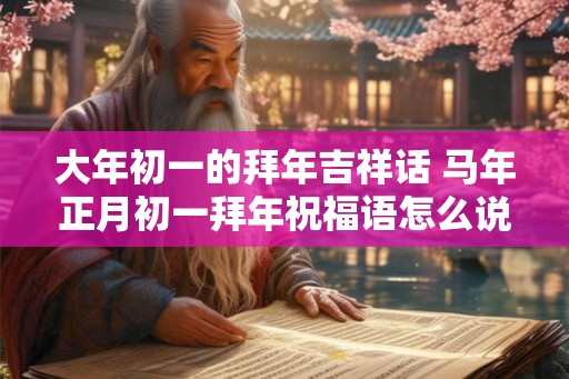 大年初一的拜年吉祥话 马年正月初一拜年祝福语怎么说