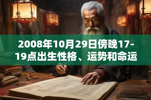 2008年10月29日傍晚17-19点出生性格、运势和命运