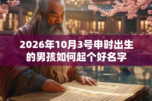 2026年10月3号申时出生的男孩如何起个好名字
