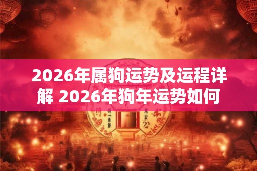 2026年属狗运势及运程详解 2026年狗年运势如何