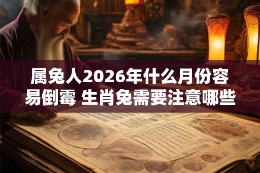属兔人2026年什么月份容易倒霉 生肖兔需要注意哪些方面 属兔人2026年什么月份容易倒霉 生肖兔需要注意哪些方面