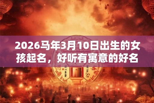 2026马年3月10日出生的女孩起名，好听有寓意的好名字推荐