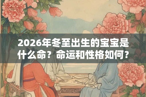 2026年冬至出生的宝宝是什么命?命运和性格如何? 2026年冬至出生的宝宝是什么命?命运和性格如何?