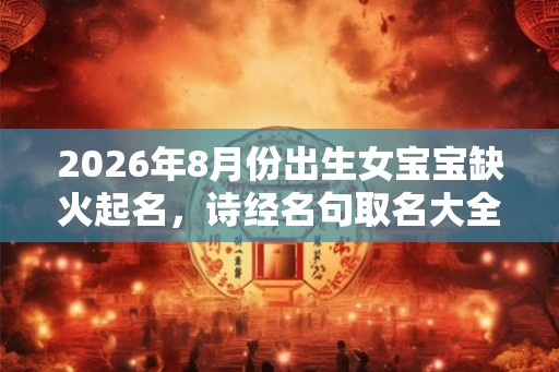 2026年8月份出生女宝宝缺火起名，诗经名句取名大全
