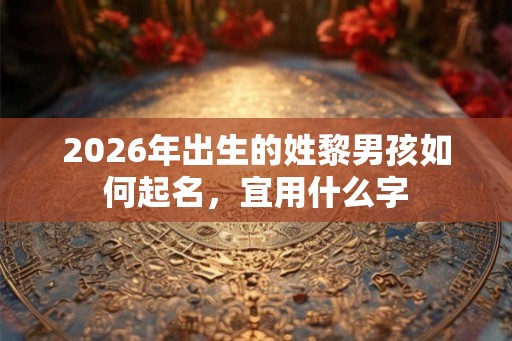 2026年出生的姓黎男孩如何起名，宜用什么字