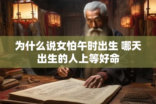 为什么说女怕午时出生 哪天出生的人上等好命