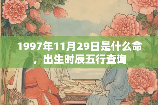 1997年11月29日是什么命，出生时辰五行查询