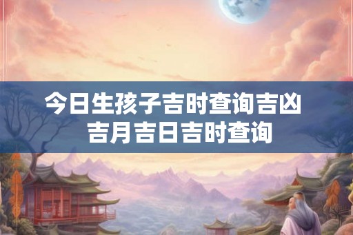 今日生孩子吉时查询吉凶  吉月吉日吉时查询