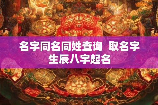 名字同名同姓查询  取名字生辰八字起名