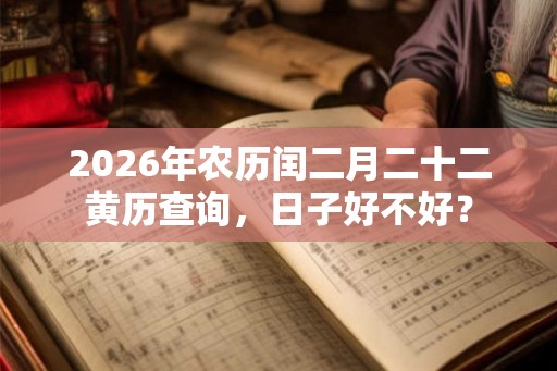 2026年农历闰二月二十二黄历查询，日子好不好？