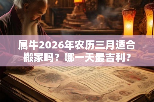 属牛2026年农历三月适合搬家吗?哪一天最吉利? 属牛2026年农历三月适合搬家吗?哪一天最吉利?