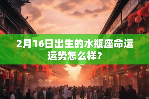 2月16日出生的水瓶座命运运势怎么样？