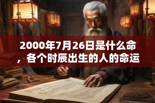 2000年7月26日是什么命，各个时辰出生的人的命运