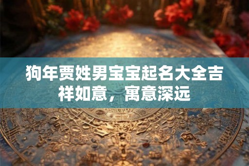 狗年贾姓男宝宝起名大全吉祥如意，寓意深远