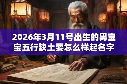 2026年3月11号出生的男宝宝五行缺土要怎么样起名字