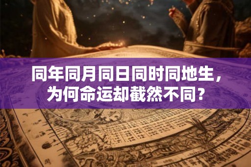 同年同月同日同时同地生，为何命运却截然不同？
