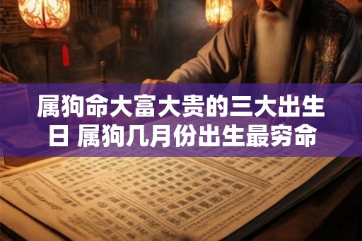 属狗命大富大贵的三大出生日 属狗几月份出生最穷命 属狗命大富大贵的三大出生日 属狗几月份出生最穷命