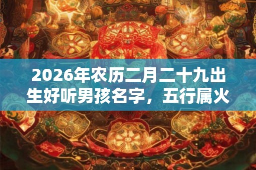 2026年农历二月二十九出生好听男孩名字，五行属火男孩起名