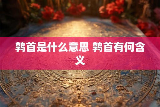 鹑首是什么意思 鹑首有何含义