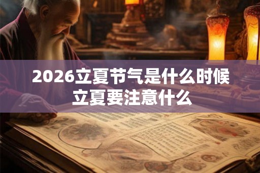 2026立夏节气是什么时候 立夏要注意什么