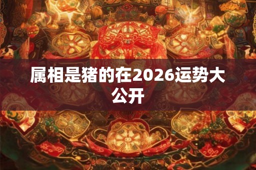 属相是猪的在2026运势大公开 属相是猪的在2026运势大公开