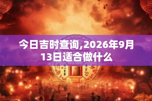 今日吉时查询,2026年9月13日适合做什么