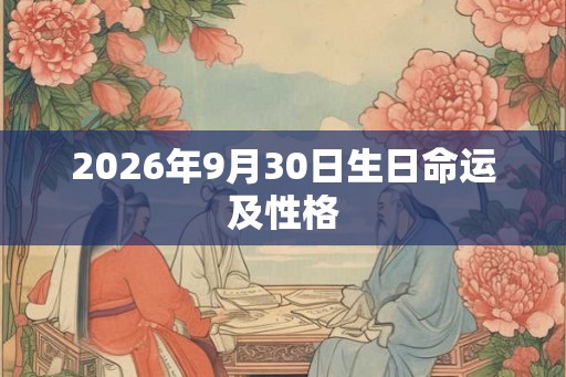 2026年9月30日生日命运及性格